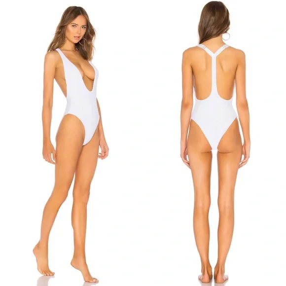 Blue Life ENDLESS White Plunging Racerback One Piece - Picture 5 of 7